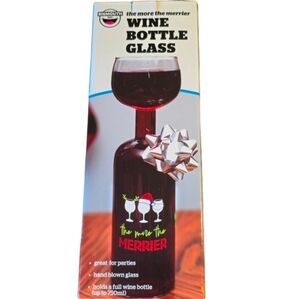 Big Mouth Wine Bottle Glass Full Bottle Glass Nwt